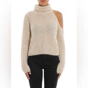 PINKO Romanoff Turtleneck One Cold Shoulder Beige XS / S